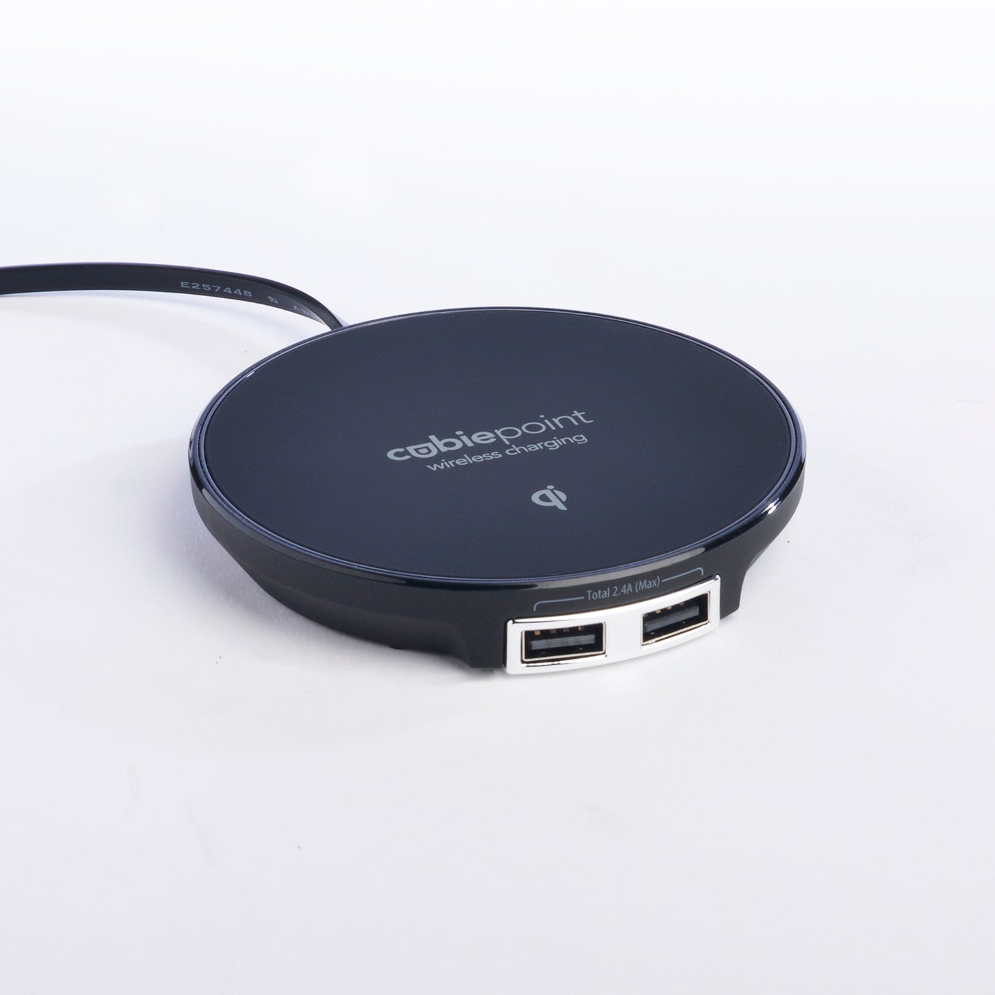 CubiePoint hotel charging hub with wireless charging and usb ports
