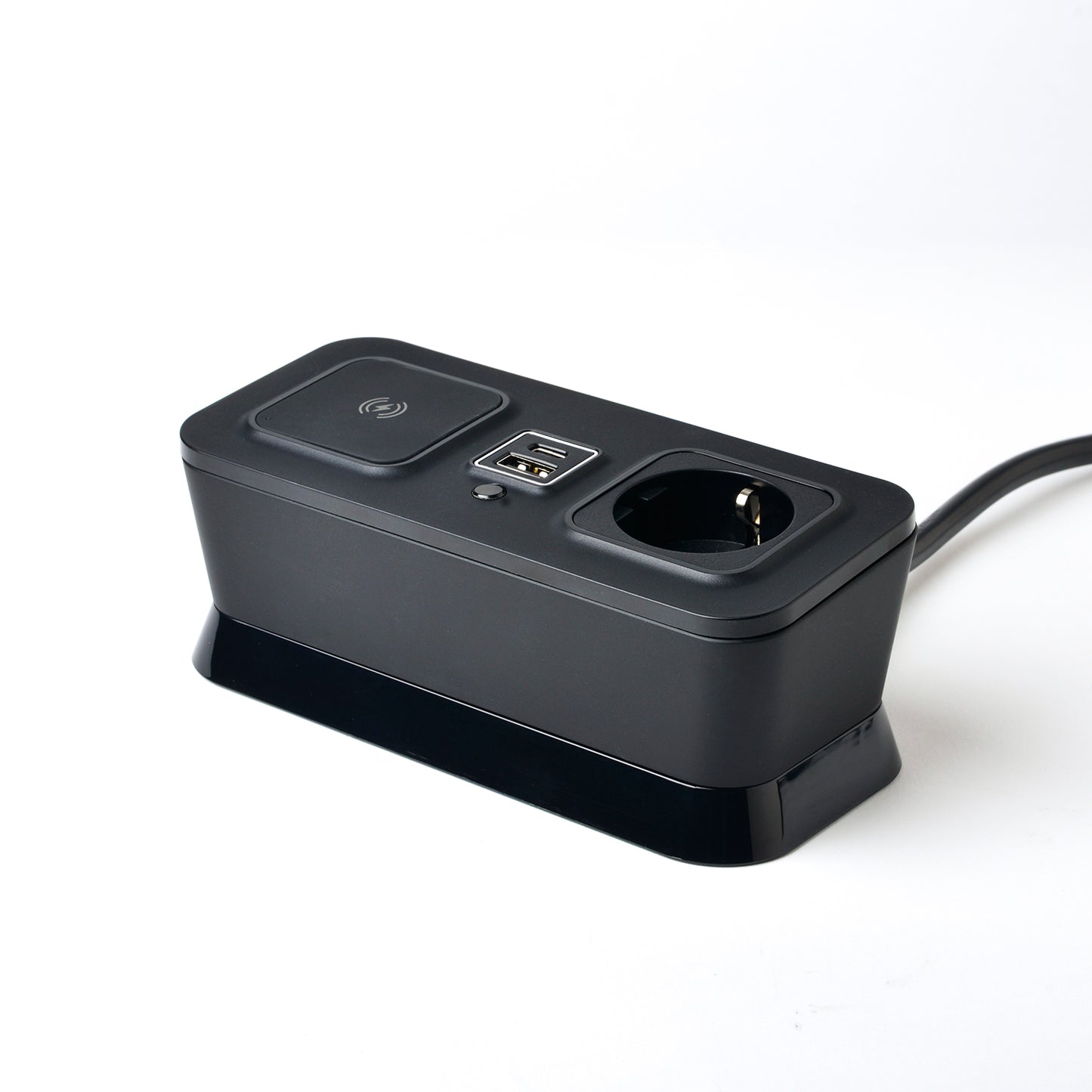 CubieVia hotel charging hub with wireless charging power outlets and usb ports