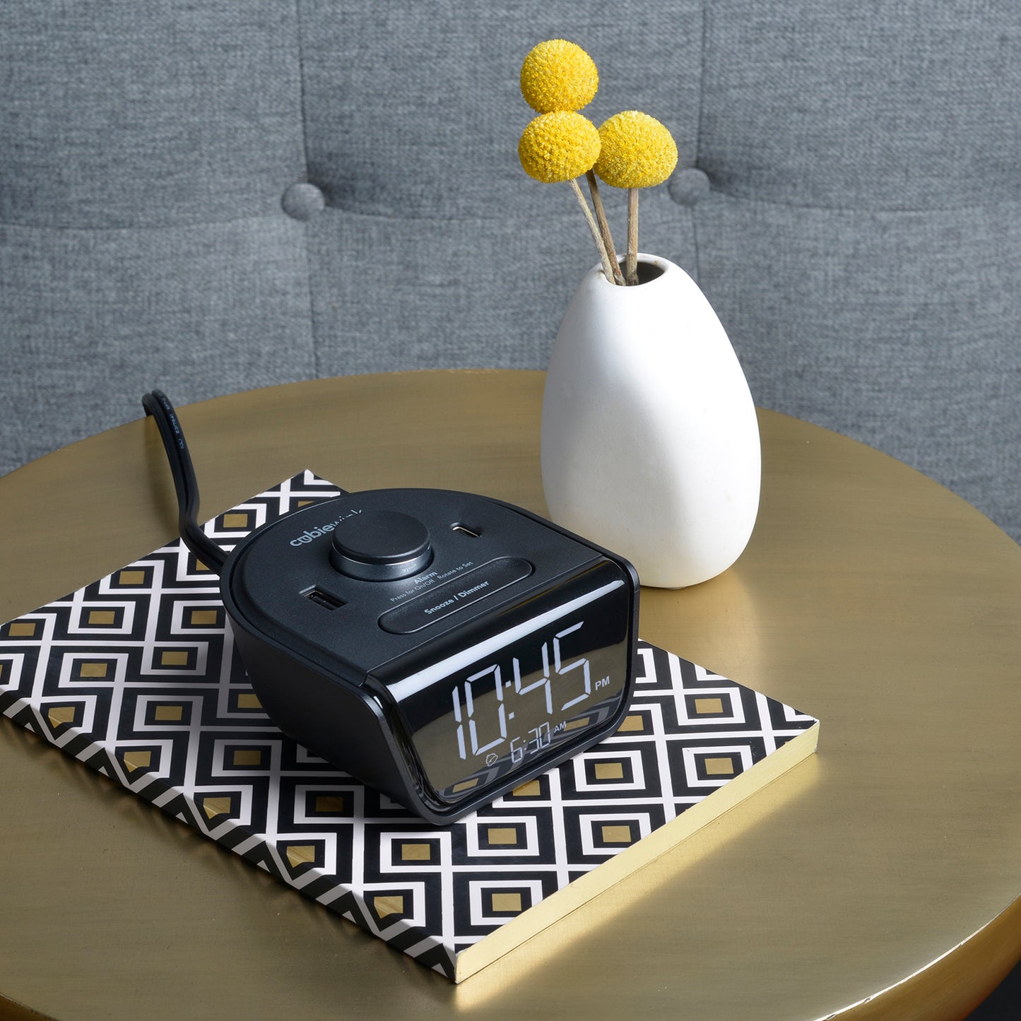 CubieWink Hotel single day alarm clock with USB ports