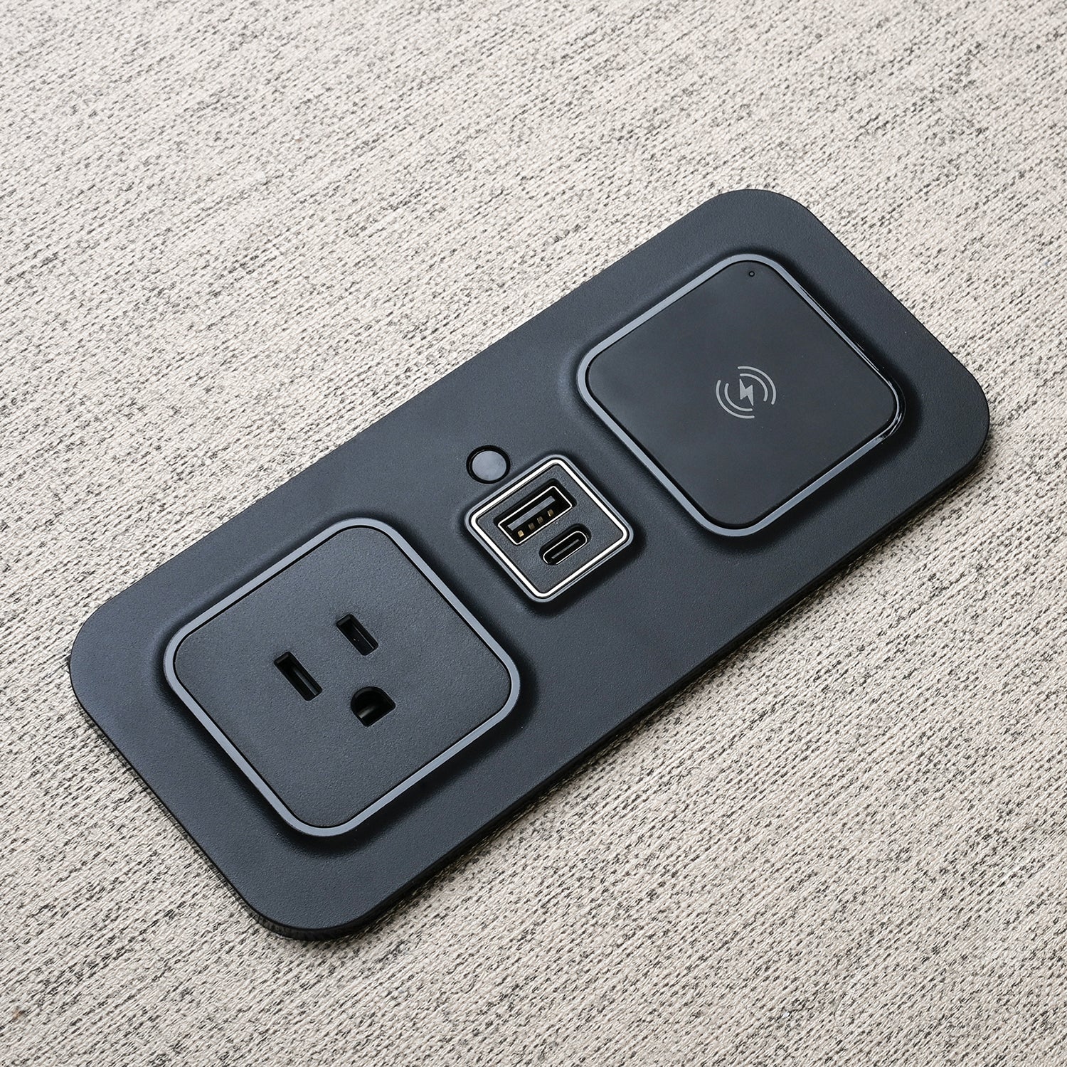 CubieMod Qi build in furniture power wireless charging, outlets and usb ports
