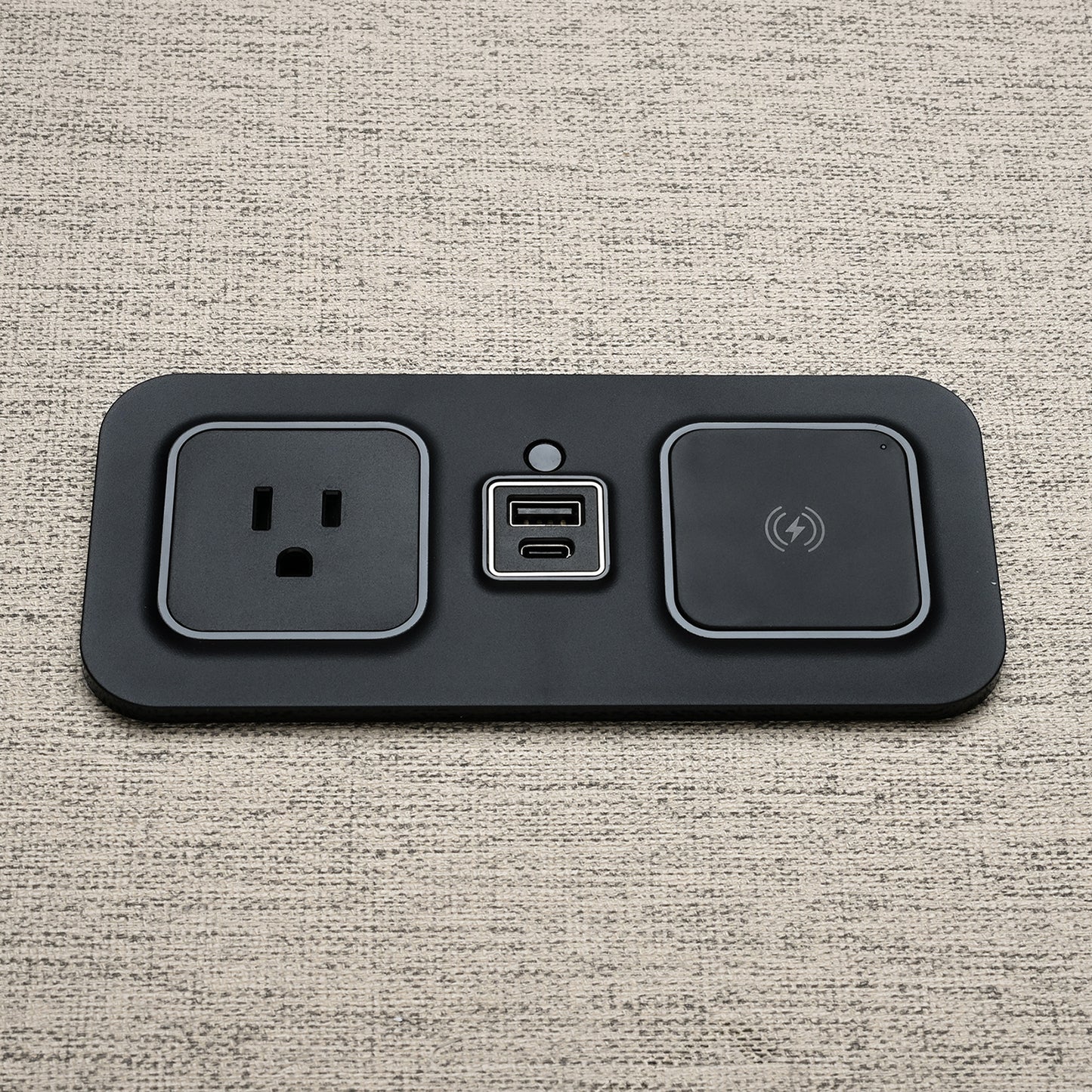 CubieMod Qi build in furniture power wireless charging, outlets and usb ports