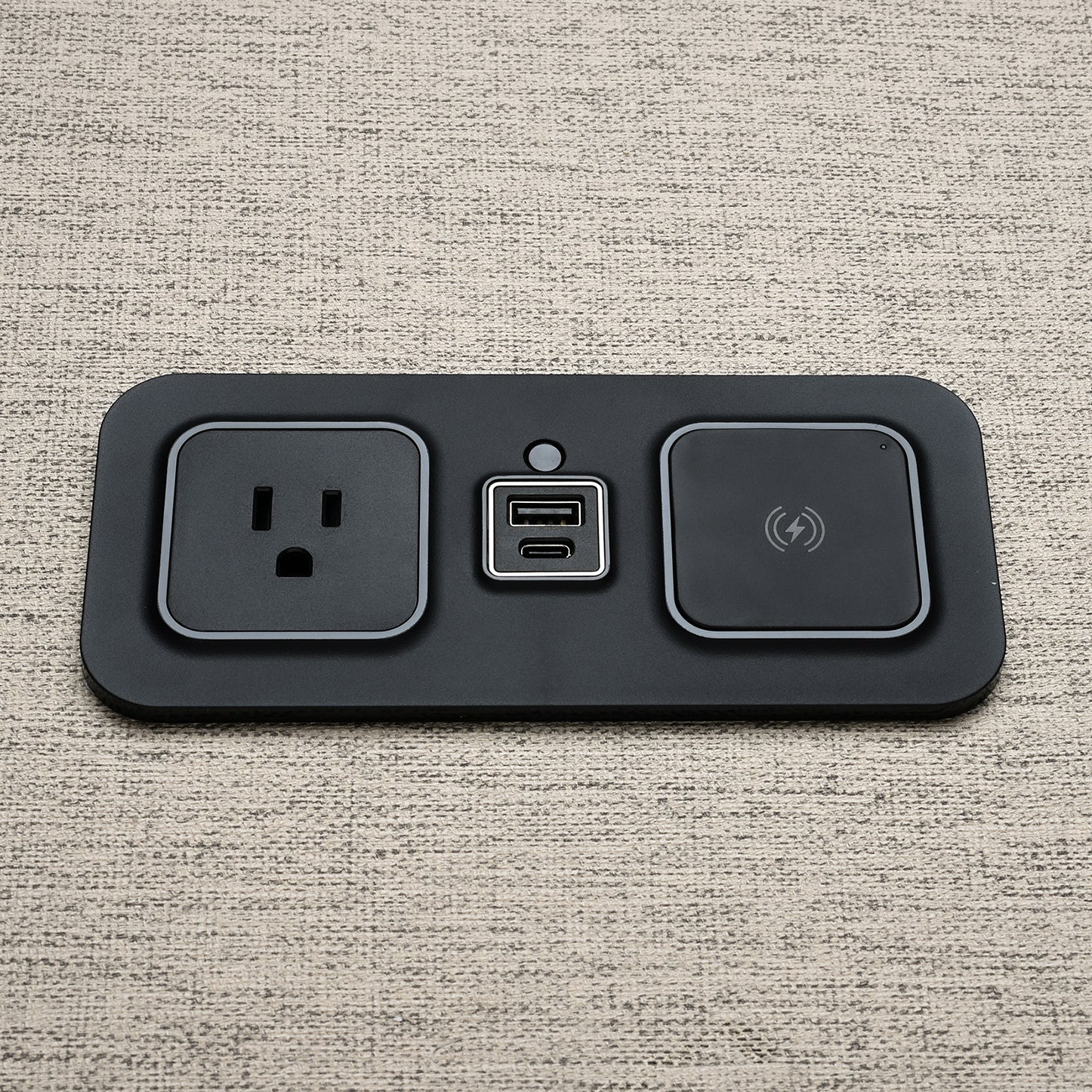 CubieMod Qi build in furniture power wireless charging, outlets and usb ports