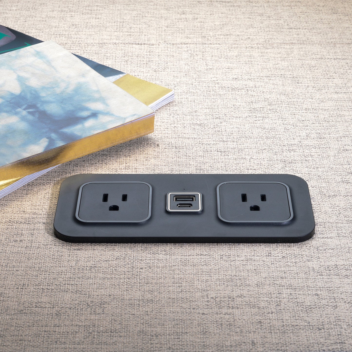 CubieMod built in furniture charging hub with power outlets and usb ports