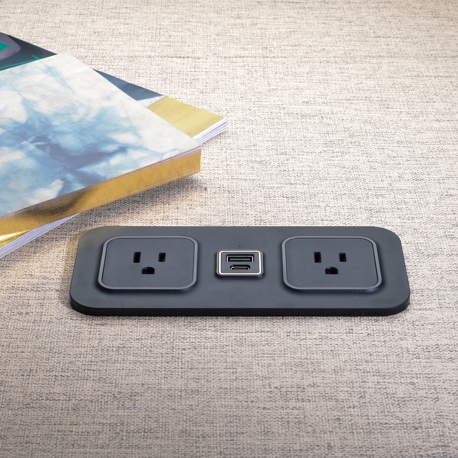 CubieMod built in furniture charging hub with power outlets and usb ports
