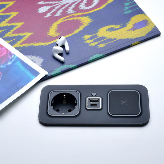 CubieMod Qi build in furniture power outlets, wireless charging and usb ports