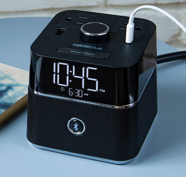 BrandStand Cubieblue Charging Alarm Clock with Bluetooth Speaker