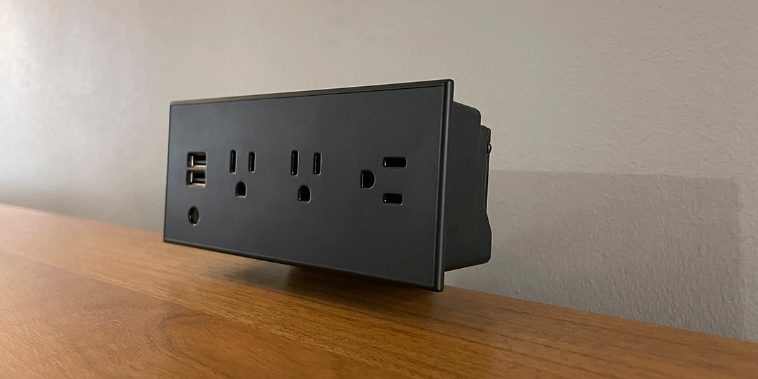 CubieDash Hotel Charging hub with bracket, power outlets and usb ports