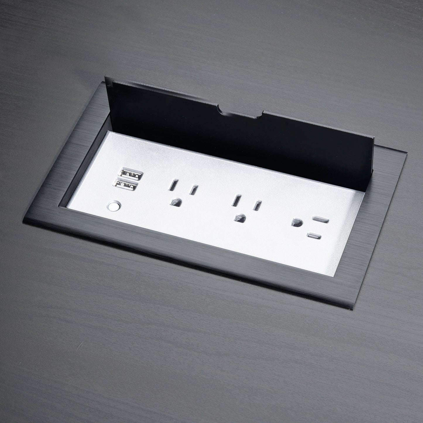 CubieFlip<sup>®</sup> 1.0 - Covered Flush Mount Power Strip with Outlets and USB Ports