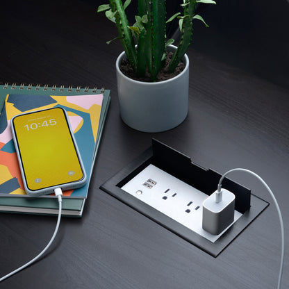 CubieFlip<sup>®</sup> 1.0 - Covered Flush Mount Power Strip with Outlets and USB Ports