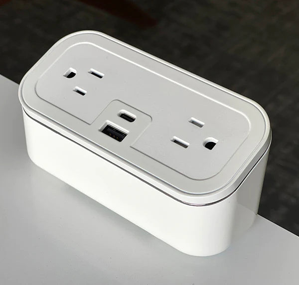 CubieMini White Hotel Charging Hub with power outlets and usb ports
