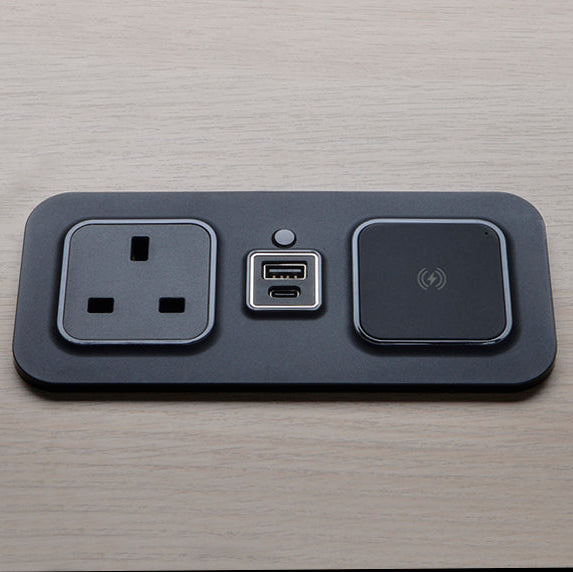 CubieMod Qi build in furniture power outlets, wireless charging and usb ports