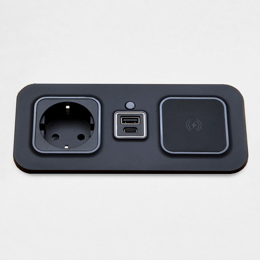 CubieMod Qi build in furniture power outlets, wireless charging and usb ports