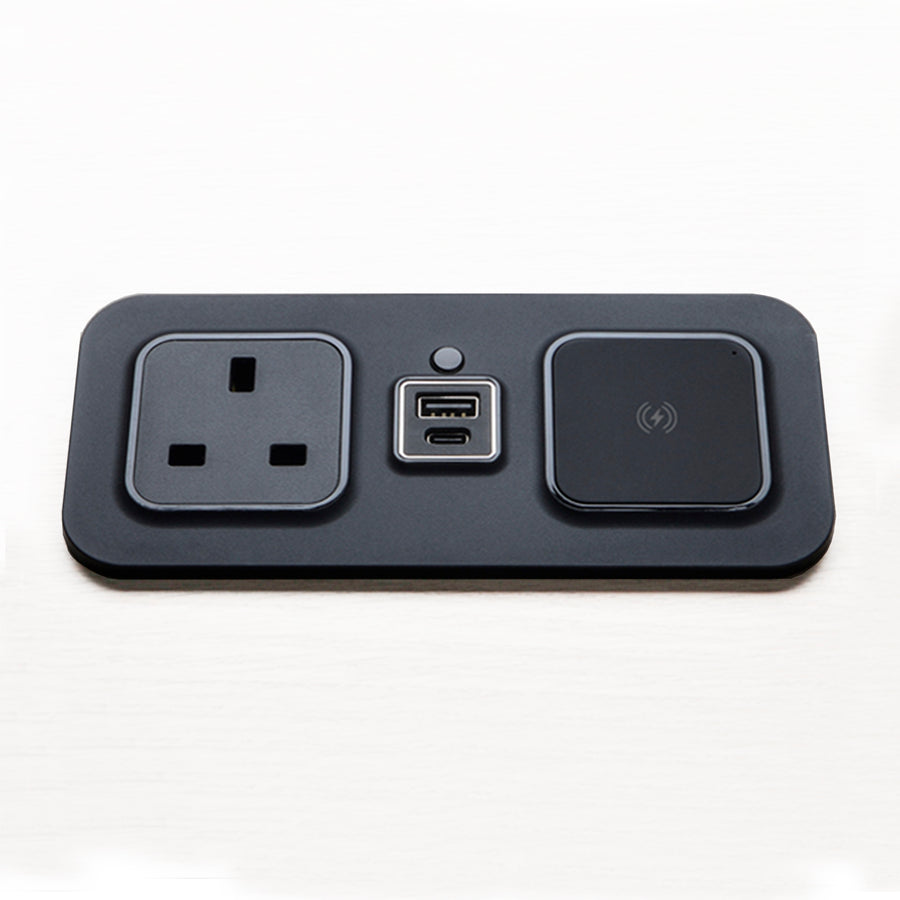 CubieMod Qi build in furniture power outlets, wireless charging and usb ports