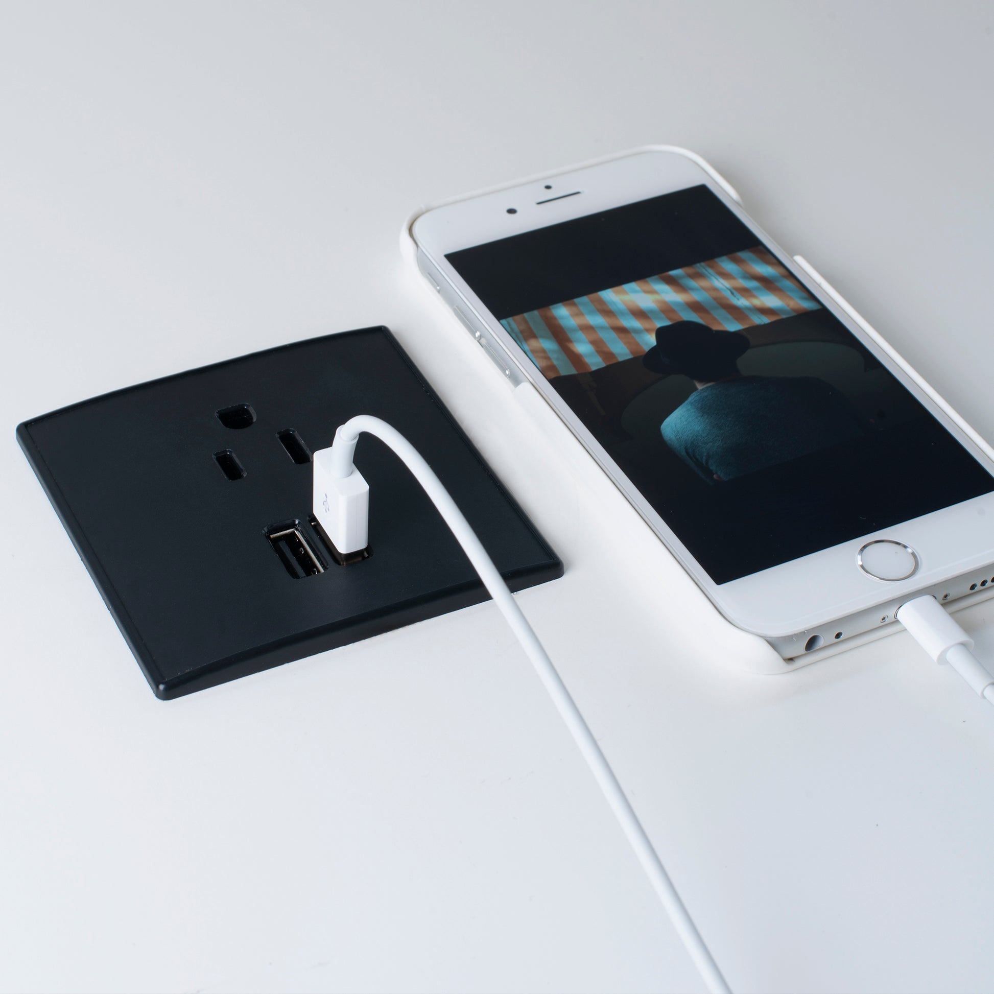CubiePod built in furniture with power outlet  and usb ports 