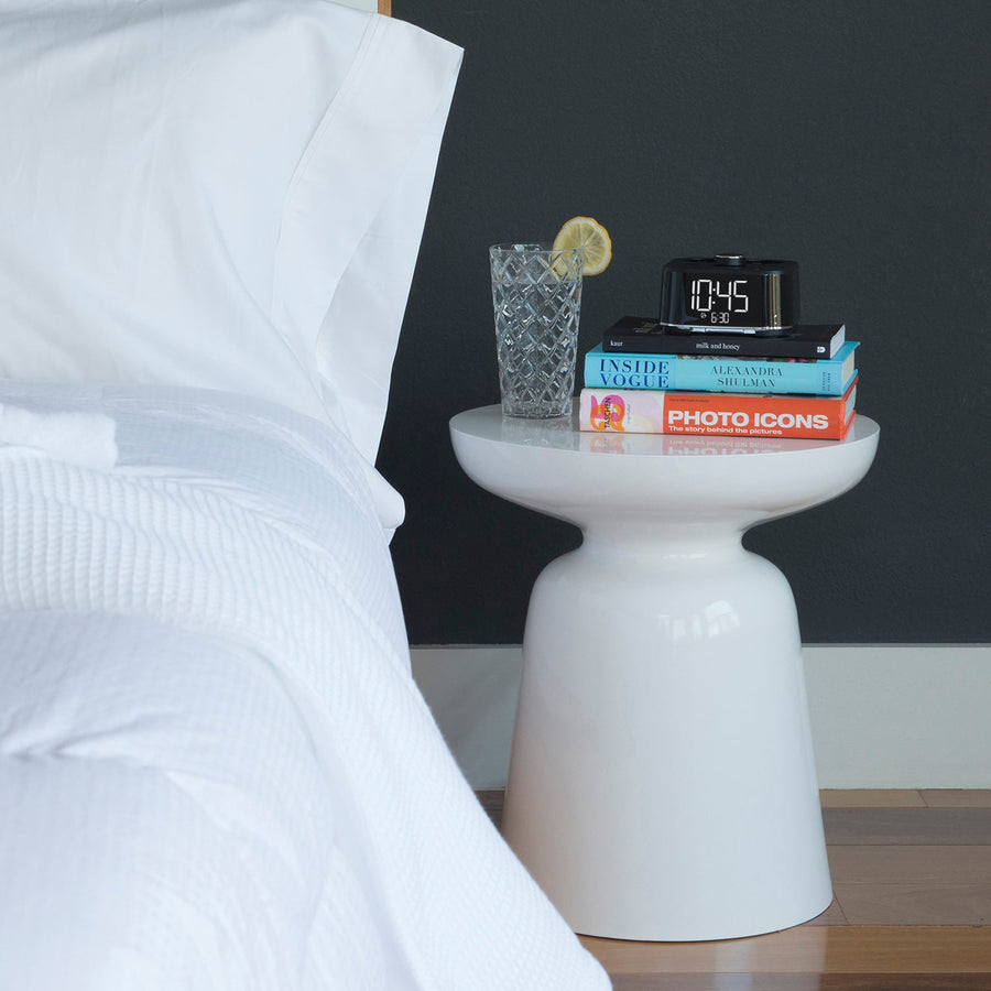 CubieTime Hotel single day alarm clock with USB ports and power outlets