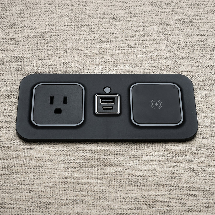 CubieMod Qi build in furniture power wireless charging, outlets and usb ports