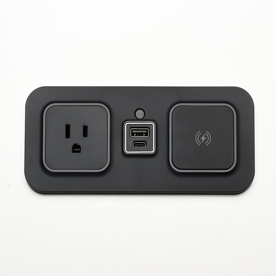 CubieMod Qi build in furniture power wireless charging, outlets and usb ports