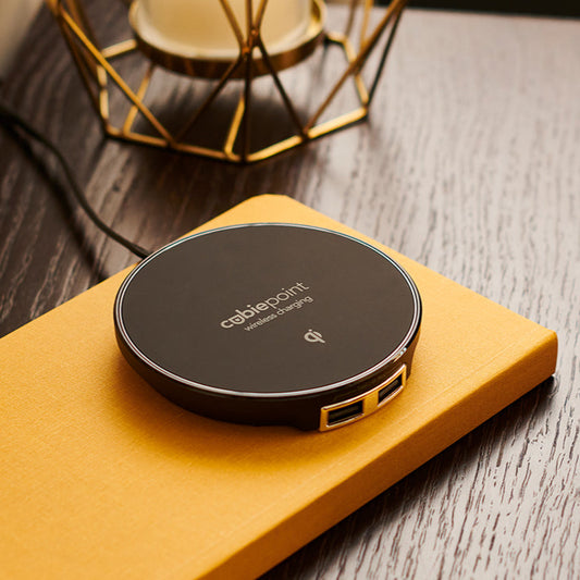 CubiePoint<sup>®</sup> 1.0 EU - Tabletop Wireless Charging Station with Outlets and USB Ports